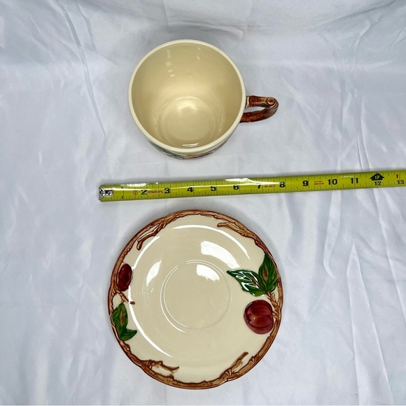 🍎 XL mug Franciscan Apple jumbo bullion saucer VHTF vintage CA USA EUC oversize - Picture 2 of 11